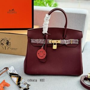 Elegant 30cm Structured Leather Tote – Inspired by Birkin Heritage