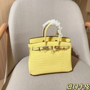 25cm Croc-Embossed Calfskin Tote – Luxury Inspired by Birkin Legacy