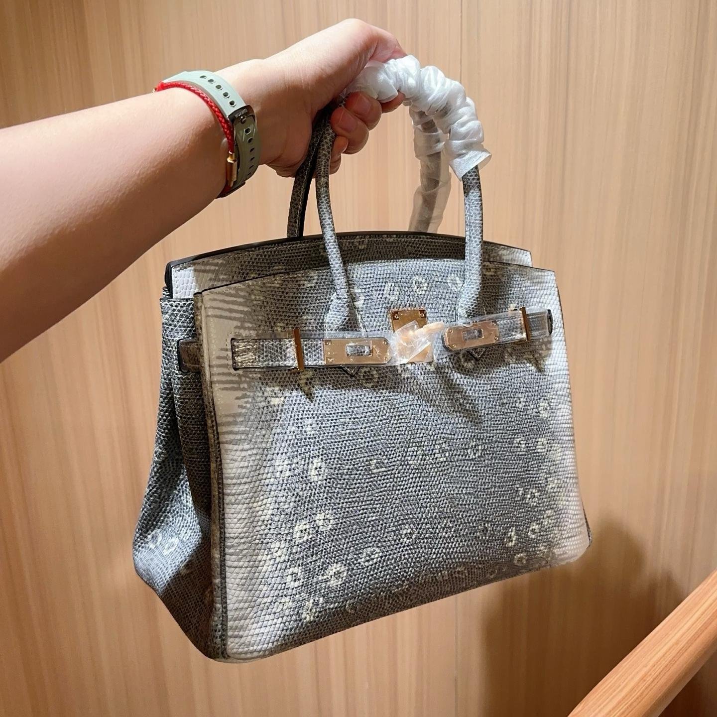 Himalayan Lizard-Pattern Luxury Leather Birkin 30 Bag – Classic Exotic Elegance - 图片 3