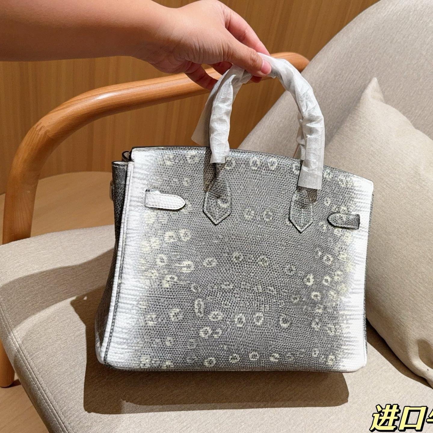 Himalayan Lizard-Pattern Luxury Leather Birkin 30 Bag – Classic Exotic Elegance - 图片 4
