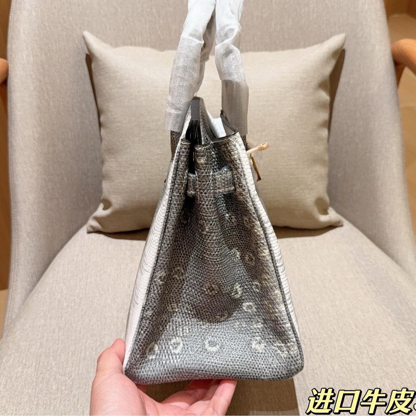 Himalayan Lizard-Pattern Luxury Leather Birkin 30 Bag – Classic Exotic Elegance - 图片 5