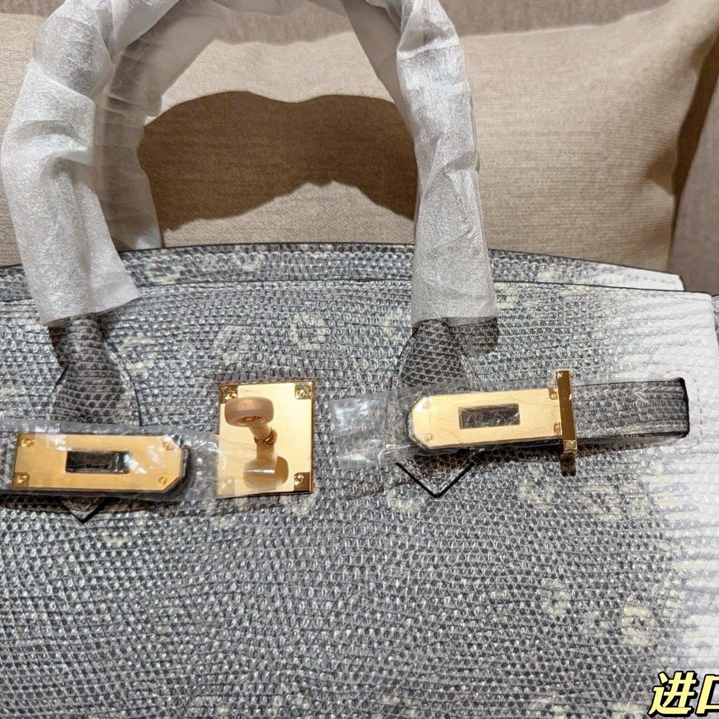 Himalayan Lizard-Pattern Luxury Leather Birkin 30 Bag – Classic Exotic Elegance - 图片 6