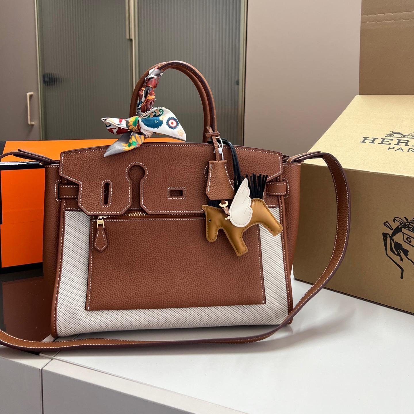 Birkin In & Out 30 in Canvas and Clemence Leather – Iconic Silhouette, Inside-Out Charm