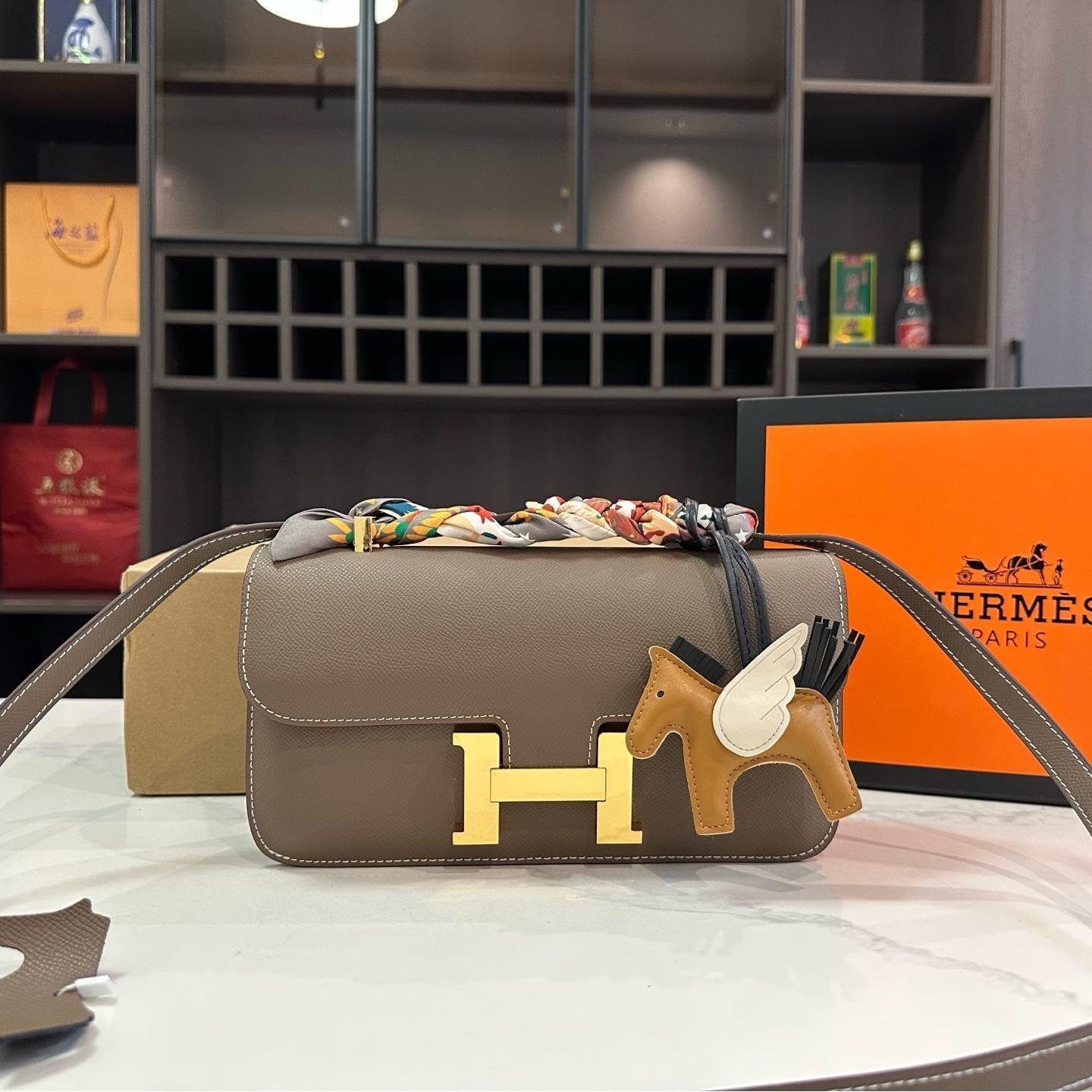 Hermès Constance Bag in Epsom Leather – Iconic H Clasp Shoulder Bag - 图片 5