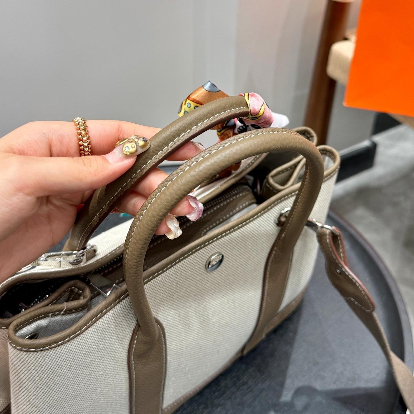 Hermès Garden Party 30 Canvas & Calfskin Tote Bag - 图片 7