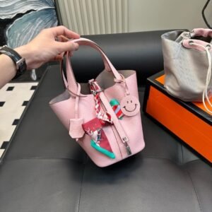 Hermès Picotin Lock 13 Bucket Bag in Pink Togo Leather with Palladium Hardware
