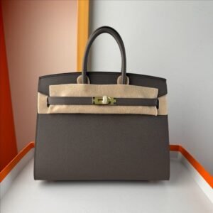 Birkin Platinum 25cm Top-Stitch [Tin Gray] Gold Hardware