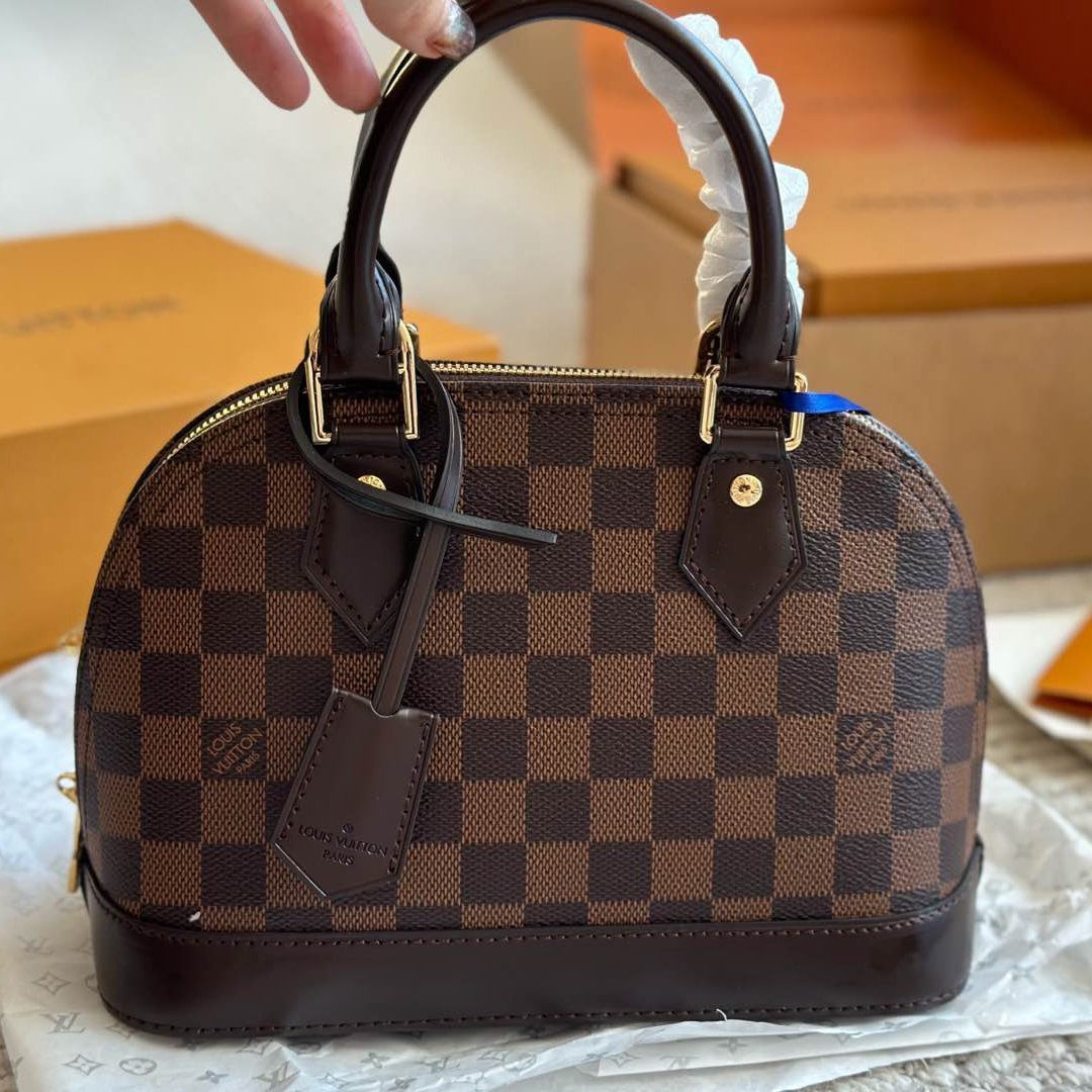 Alma Brown & Dark Brown Damier Canvas 23.5CM