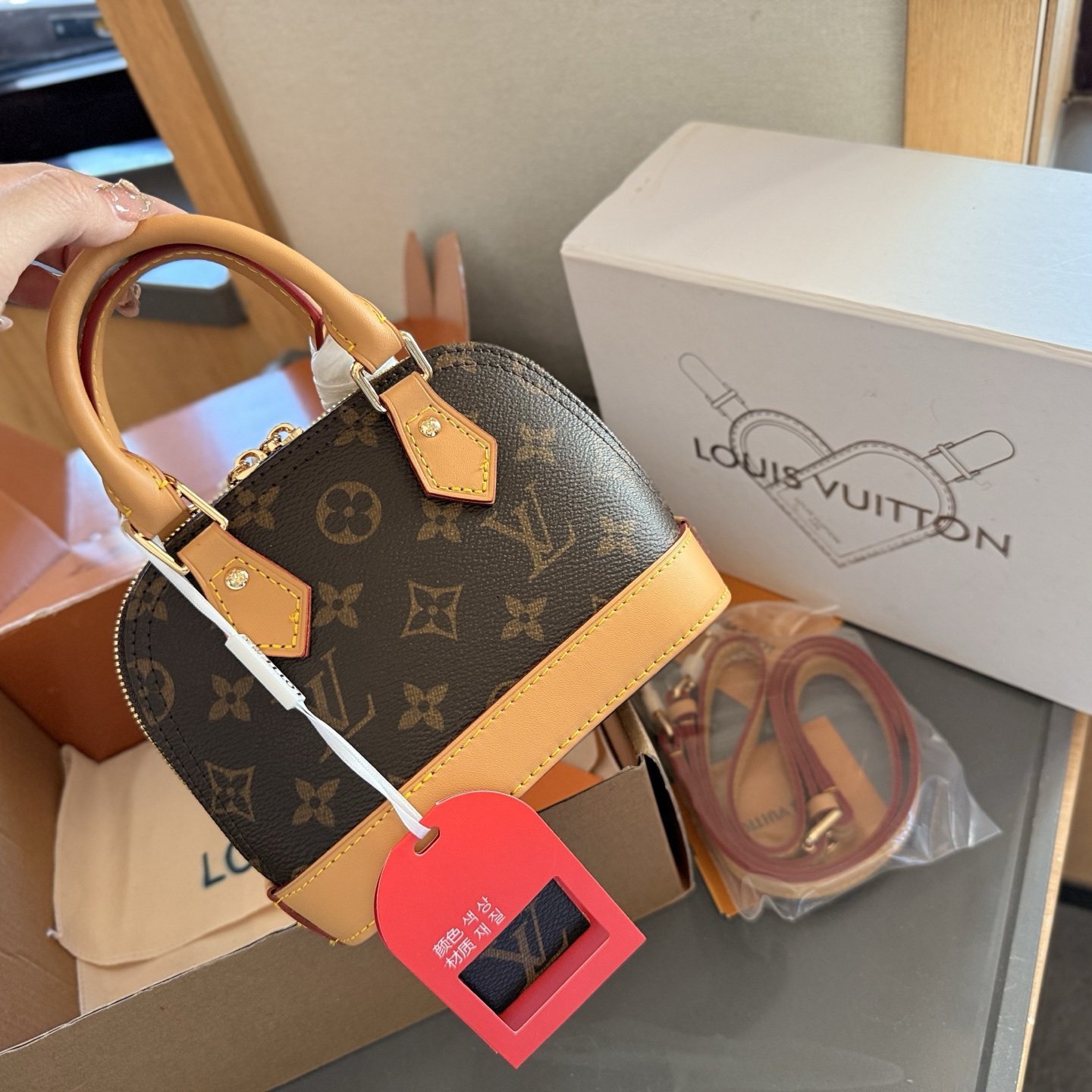 Alma Nano Brown & Yellow Coated Canvas 18CM - 图片 2