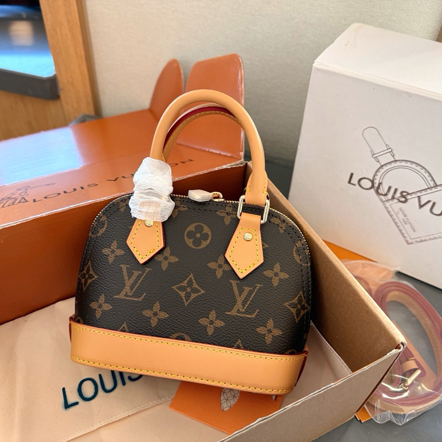 Alma Nano Brown & Yellow Coated Canvas 18CM - 图片 5