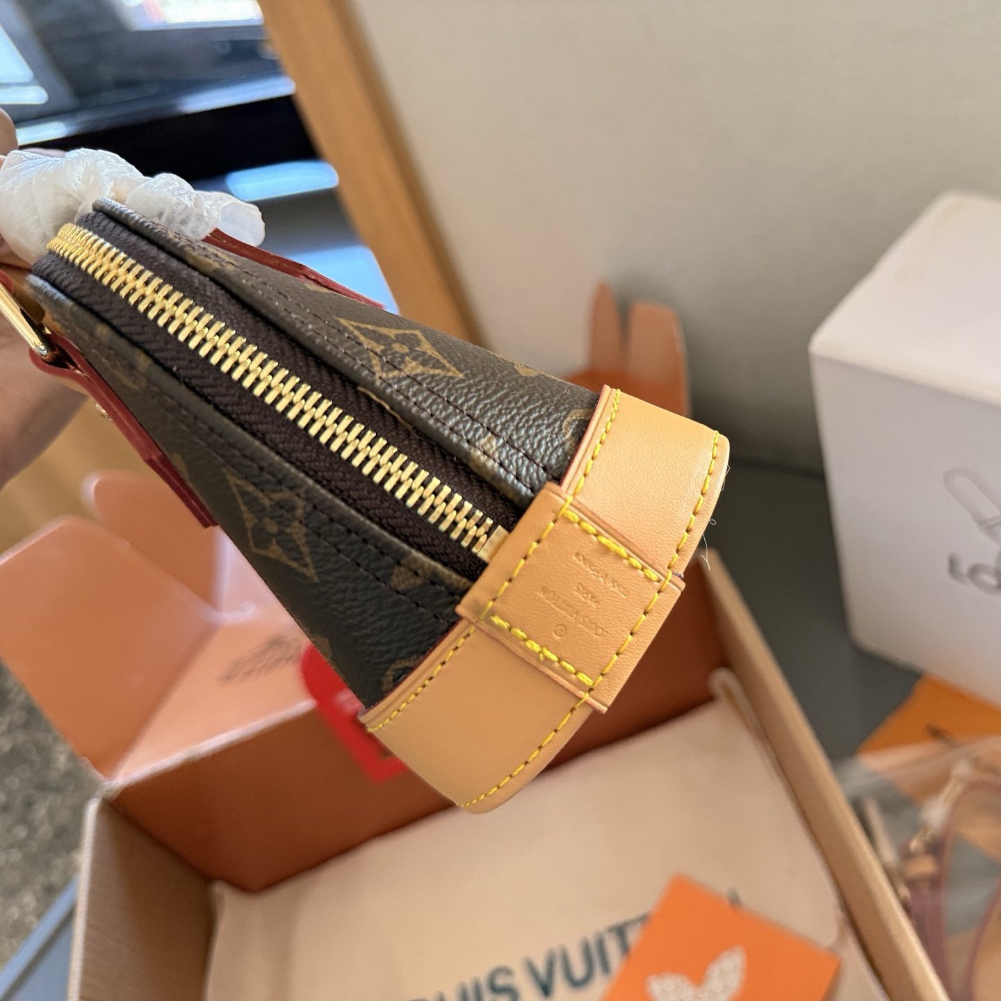 Alma Nano Brown & Yellow Coated Canvas 18CM - 图片 6
