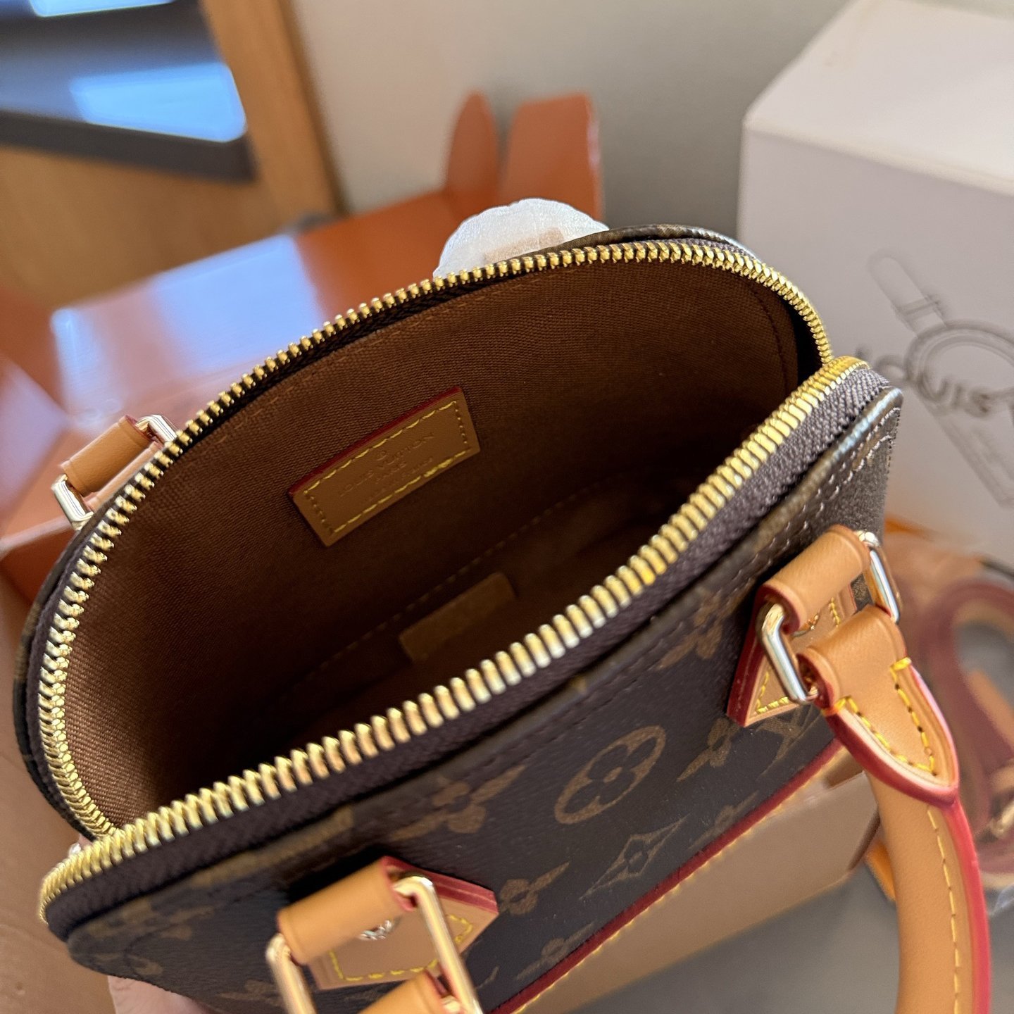 Alma Nano Brown & Yellow Coated Canvas 18CM - 图片 7