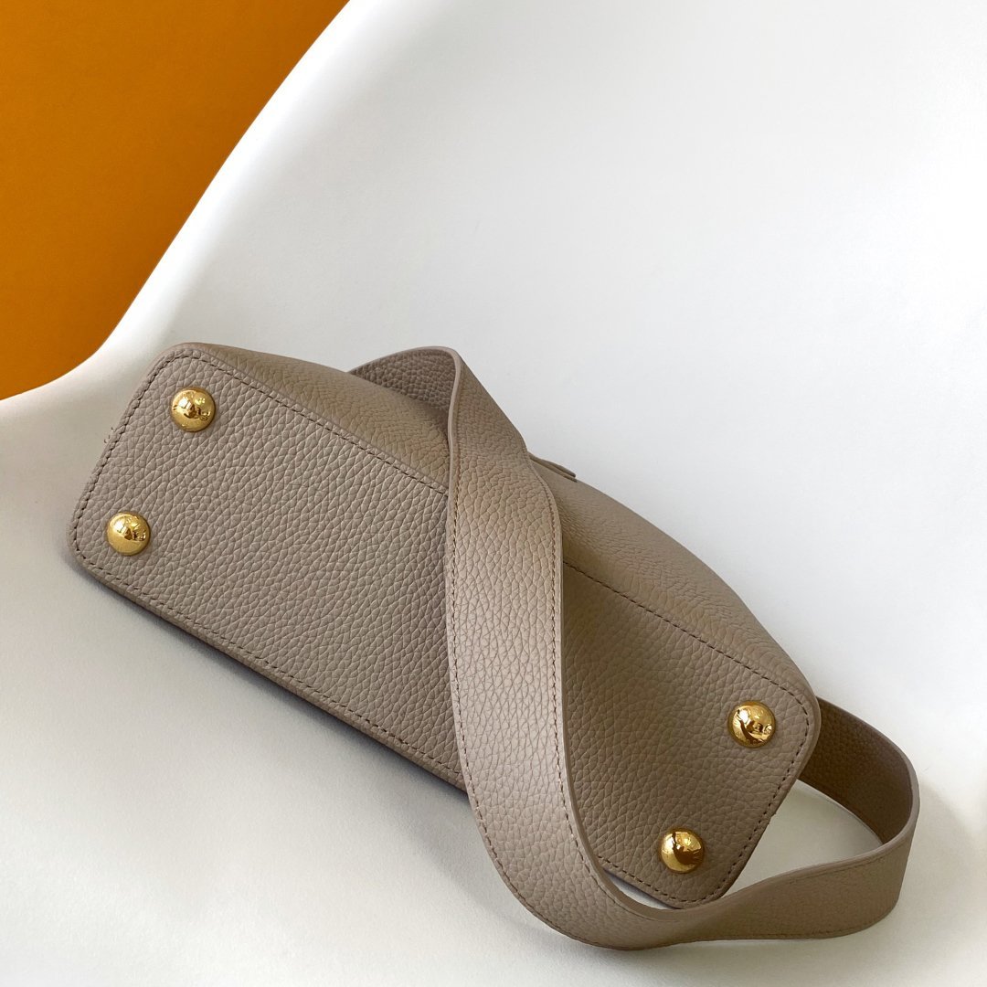 Capucines MINI Light Gray Taurillon Leather with Python Skin 21CM - 图片 4