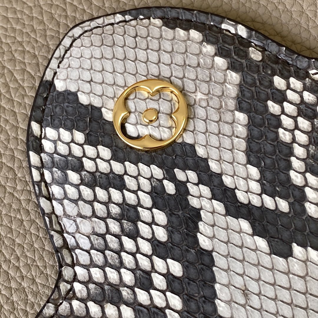 Capucines MINI Light Gray Taurillon Leather with Python Skin 21CM - 图片 6