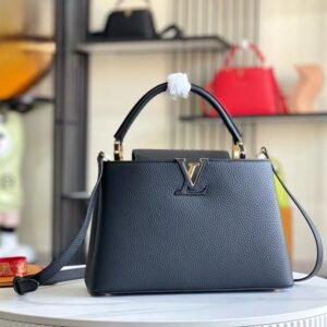 Capucines MM Black Taurillon Leather 31.5CM