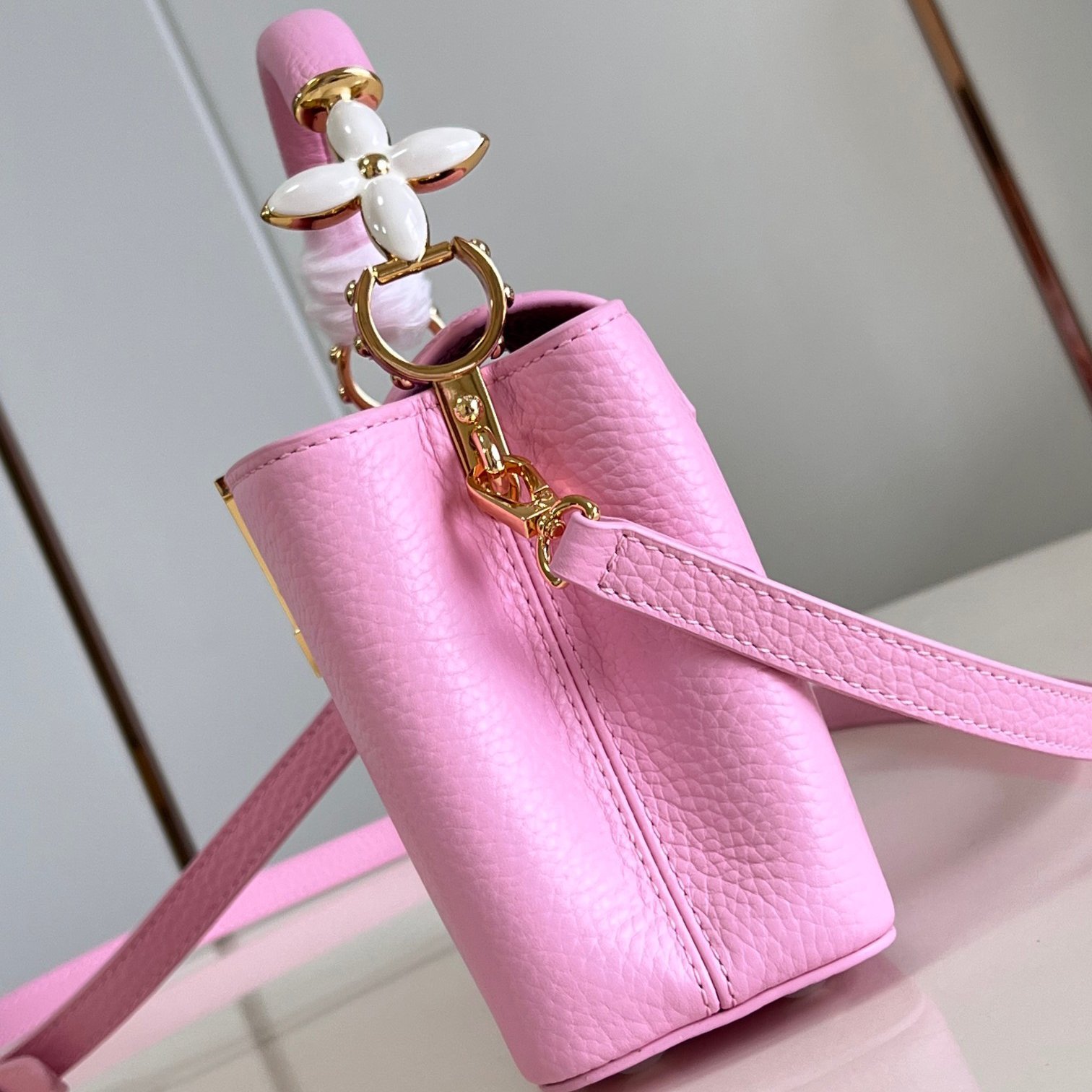Capucines MINI Pink Taurillon Leather 21CM - 图片 7