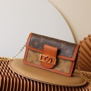 Dauphine WOC Brown/Light Brown Coated Canvas 18CM