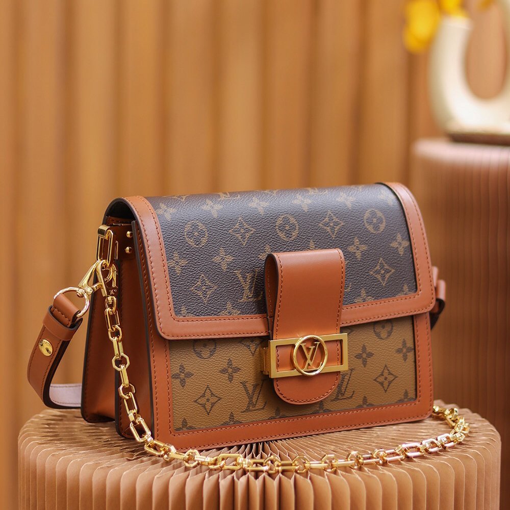 Dauphine MM Brown Monogram Canvas and Taurillon Leather 25CM - 图片 2