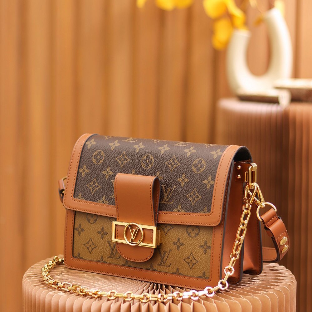 Dauphine MM Brown Monogram Canvas and Taurillon Leather 25CM - 图片 5
