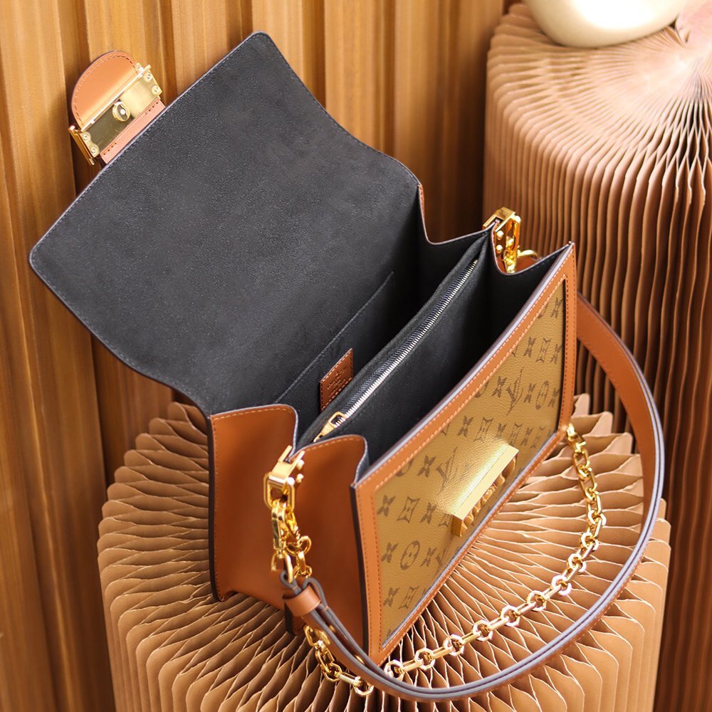 Dauphine MM Brown Monogram Canvas and Taurillon Leather 25CM - 图片 9