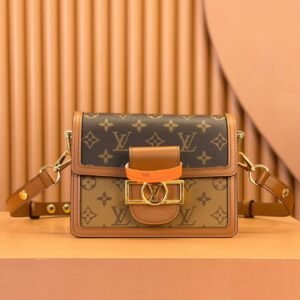Dauphine MINI Brown Monogram Canvas and Taurillon Leather 20CM