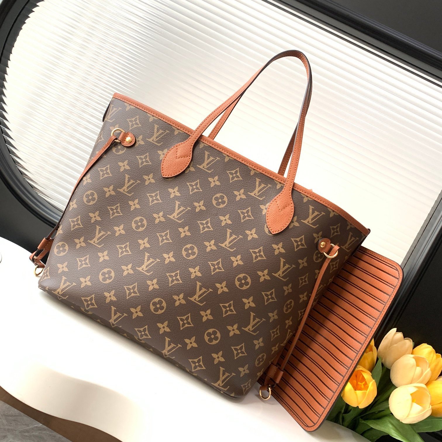 Neverfull MM Caramel Brown Canvas 31CM
