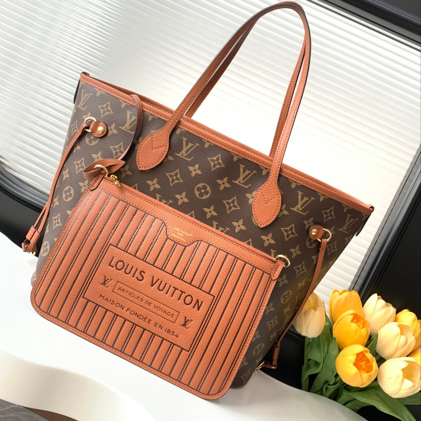 Neverfull MM Caramel Brown Canvas 31CM - 图片 2