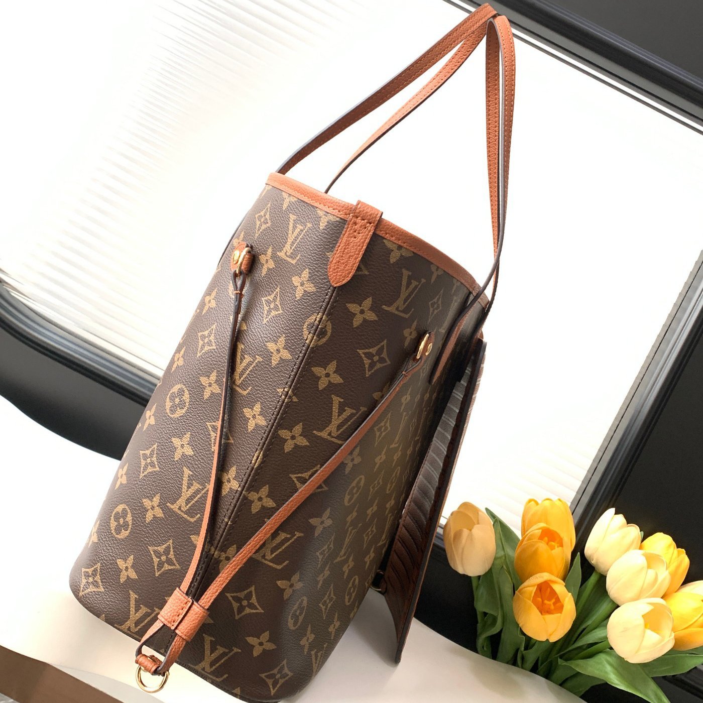 Neverfull MM Caramel Brown Canvas 31CM - 图片 3