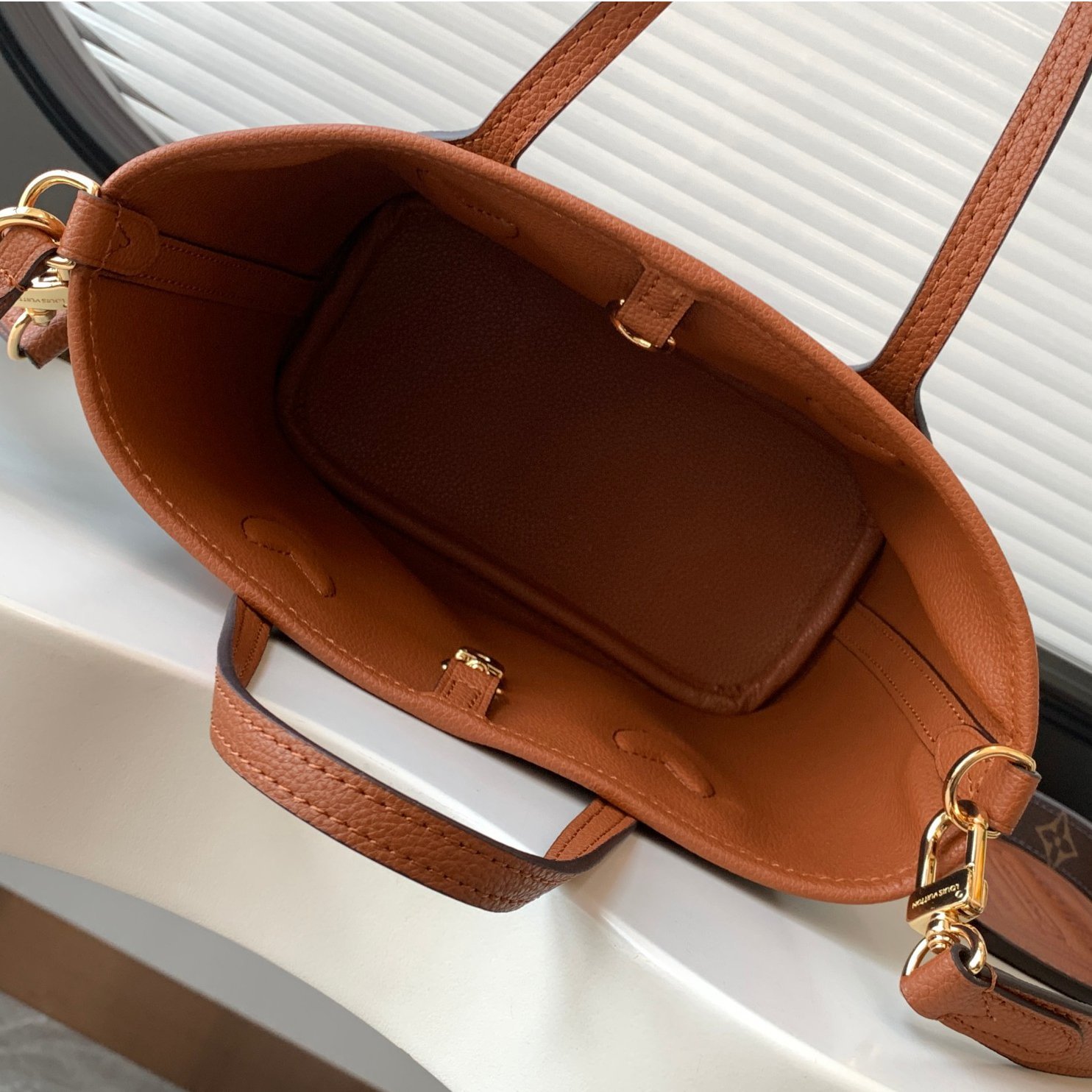 Neverfull BB Brown Canvas with Caramel Leather 24CM - 图片 5
