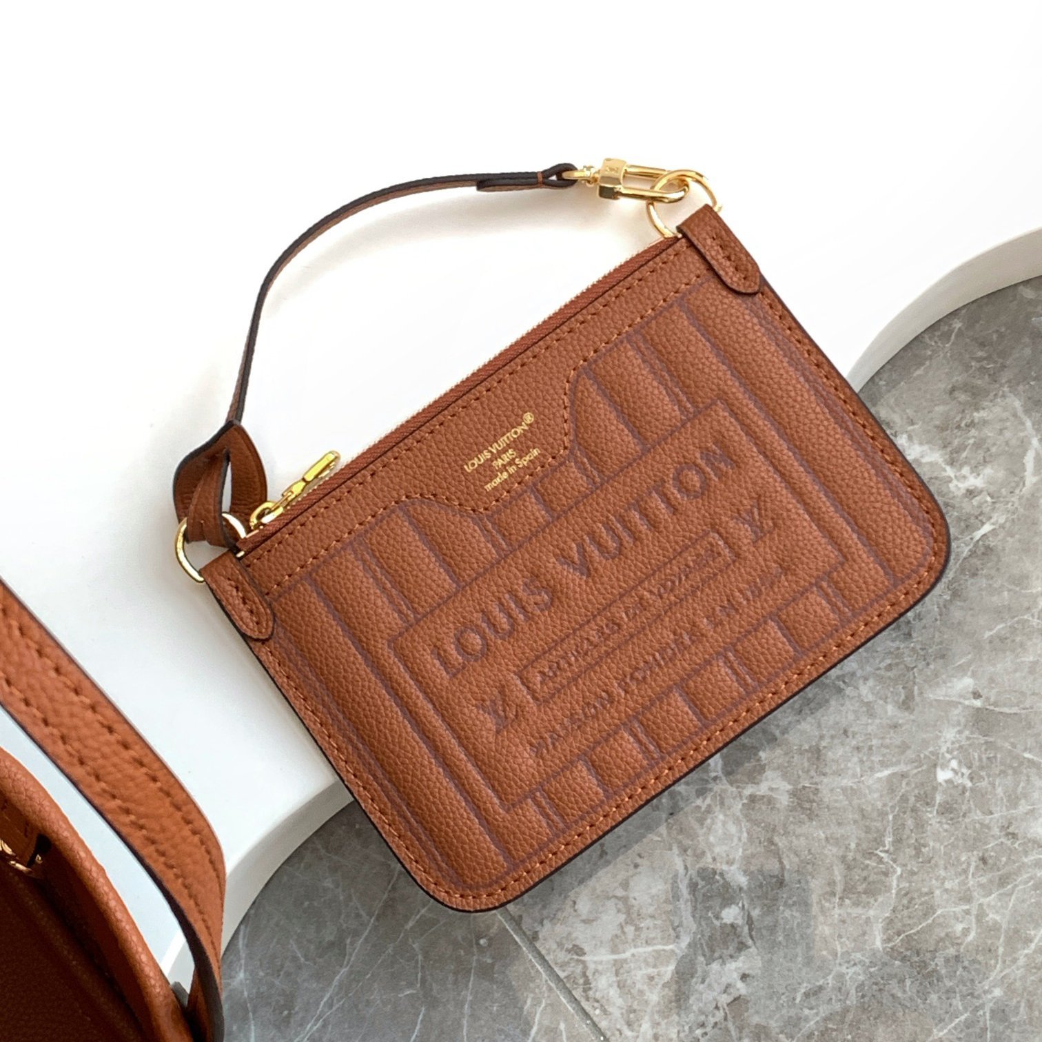 Neverfull BB Brown Canvas with Caramel Leather 24CM - 图片 8
