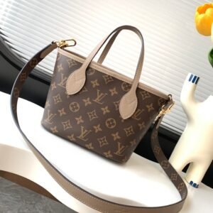 Neverfull Brown Canvas with Light Khaki Leather 24CM