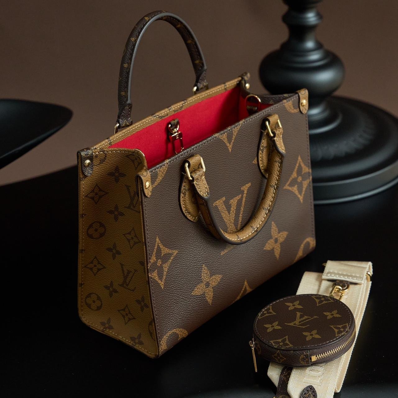 OnTheGo BB Coated Canvas Tote in Khaki, 25cm with Factory-Matched Leather and Hardware - 图片 4