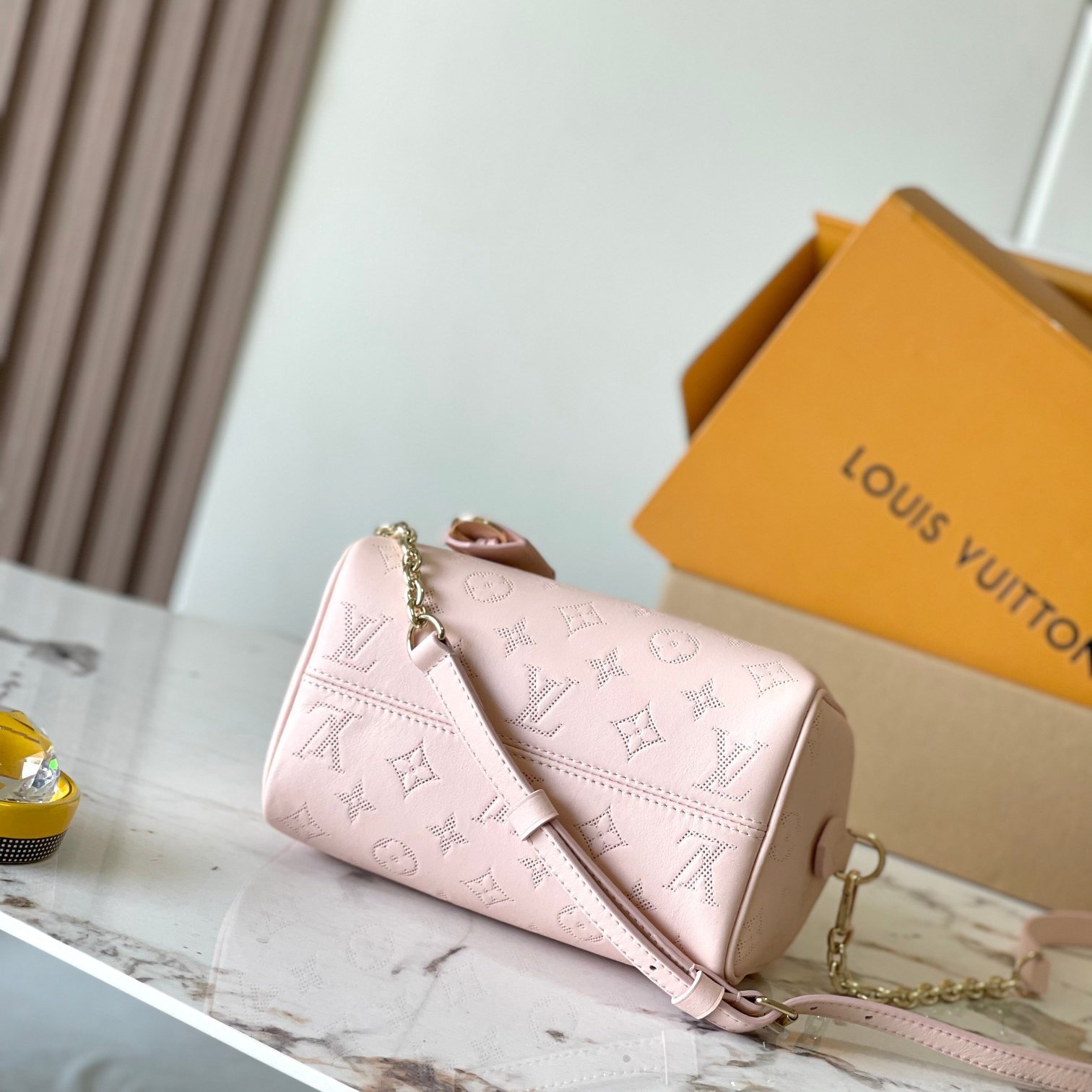 Speedy Light Pink Embossed Calfskin 20CM - 图片 4