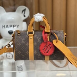 Speedy Brown Monogram Canvas with Leather Trim 25CM