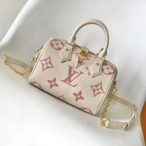 Speedy Cream Pink Embossed Leather 20CM