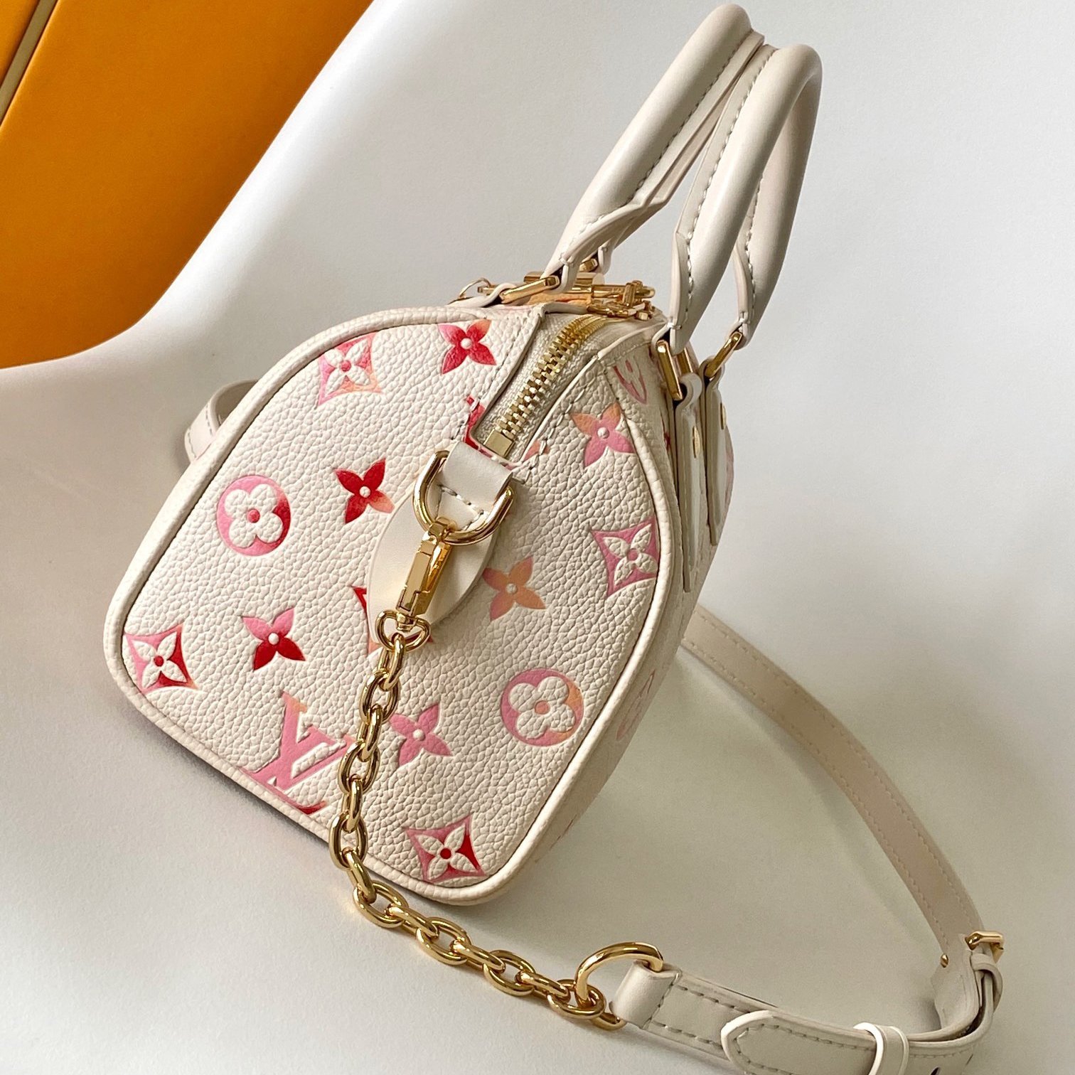 Speedy White Grained Leather 20CM - 图片 2