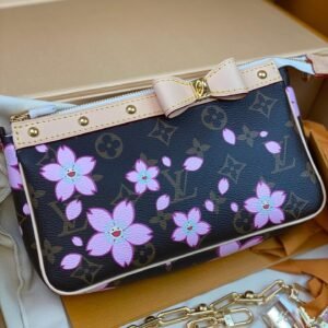 Limited Edition Cherry Blossom Monogram Pochette Handbag – Timeless Artistic Elegance