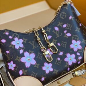 Cherry Blossom Monogram Boulogne Shoulder Bag – Artistic Sophistication Redefined