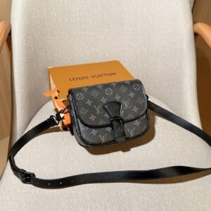 Louis Vuitton Montsouris Monogram Eclipse Messenger Bag – Compact Saddle Crossbody 19CM