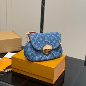 Louis Vuitton Sunset Denim Shoulder Bag – Soft Monogram Crossbody for Everyday Style 26CM