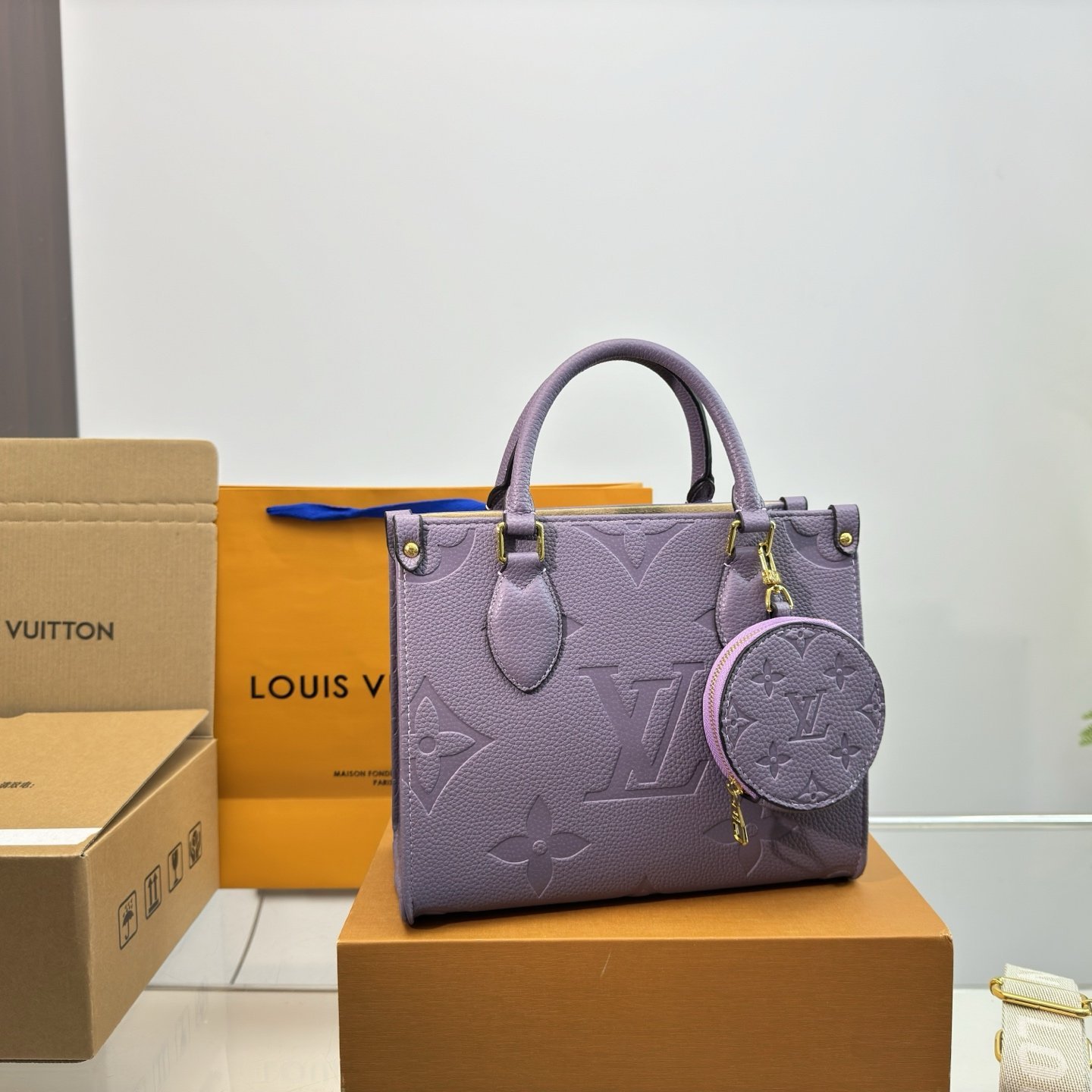 Mini Purple Tote Bag with Wide Strap and Coin Purse 25CM - 图片 4