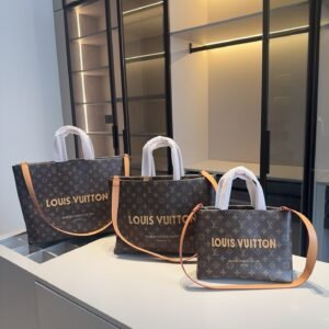 LV Monogram Canvas Logo Tote – Classic Shopper in Three Sizes 28CM/39CM/43CM