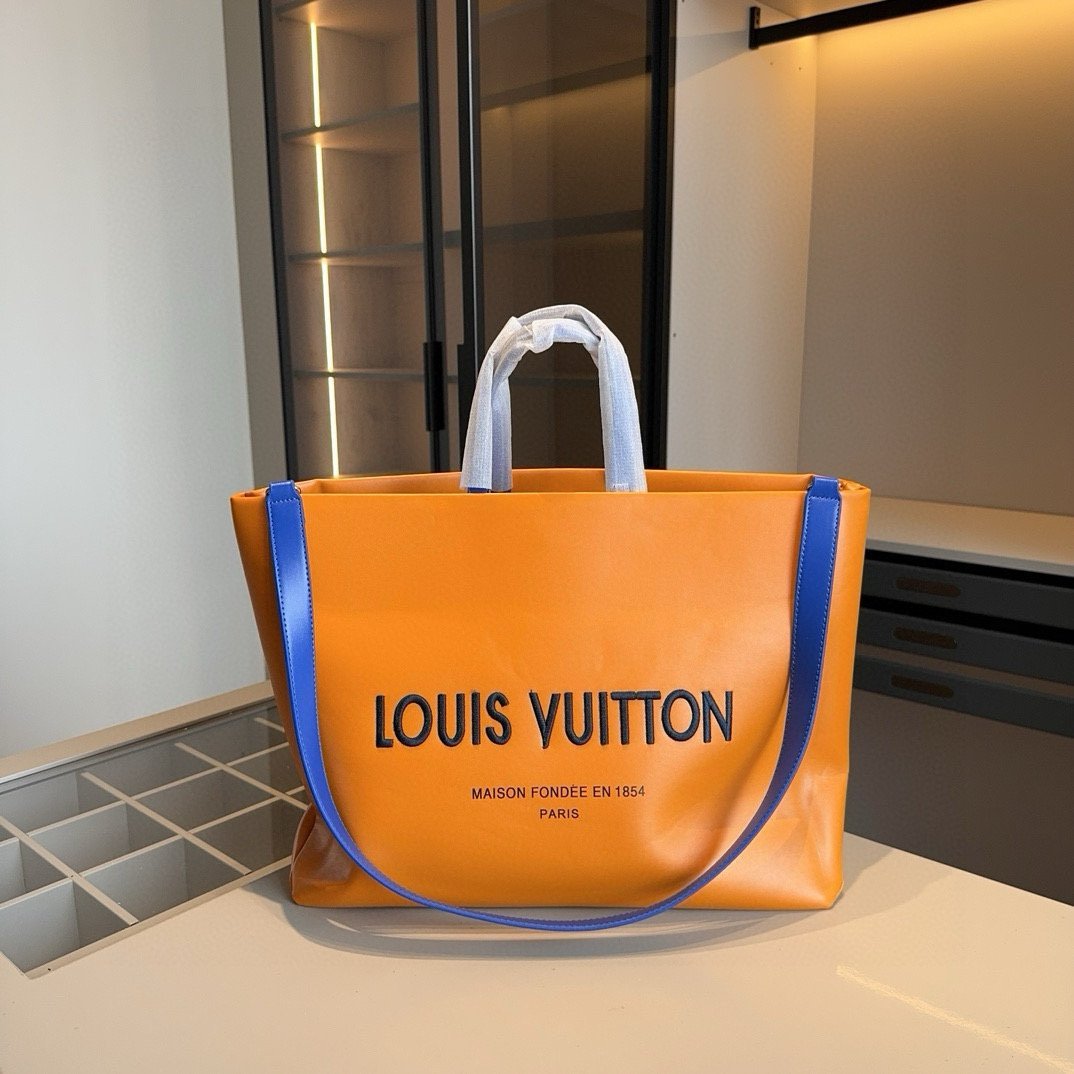 Louis Vuitton Orange Leather Logo Tote – Unisex Shopper Bag 28CM/39CM/43CM - 图片 4