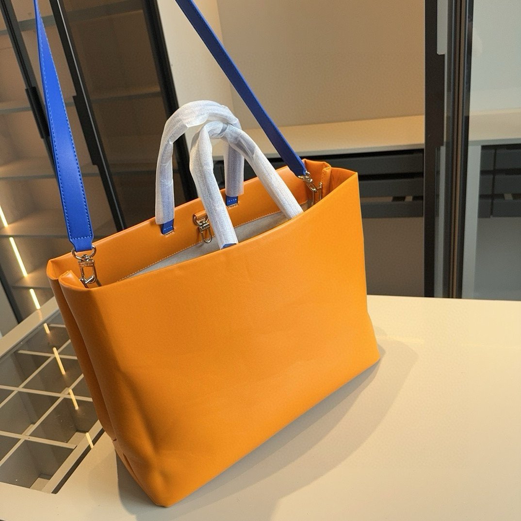 Louis Vuitton Orange Leather Logo Tote – Unisex Shopper Bag 28CM/39CM/43CM - 图片 7