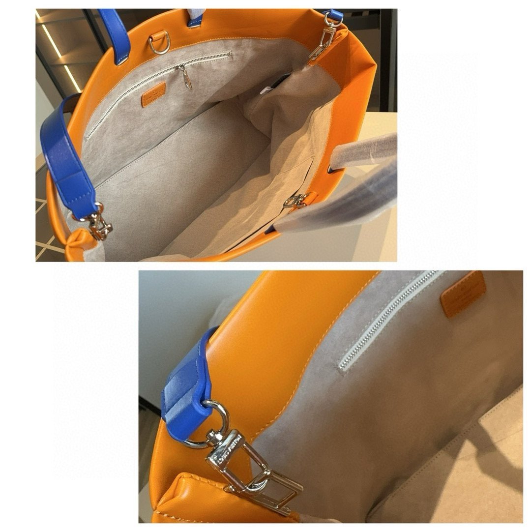 Louis Vuitton Orange Leather Logo Tote – Unisex Shopper Bag 28CM/39CM/43CM - 图片 9