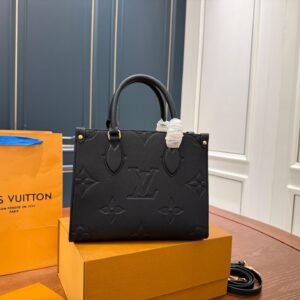 Mini Black Leather Tote Bag – Louis Vuitton OnTheGo 25CM