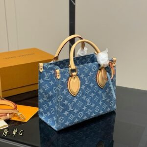 Louis Vuitton Mini OnTheGo Tote in Blue Monogram Denim 26CM