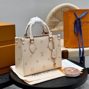 Mini Onthego Tote in Creamy Beige Monogram Empreinte Leather – 25CM Jungle Collection