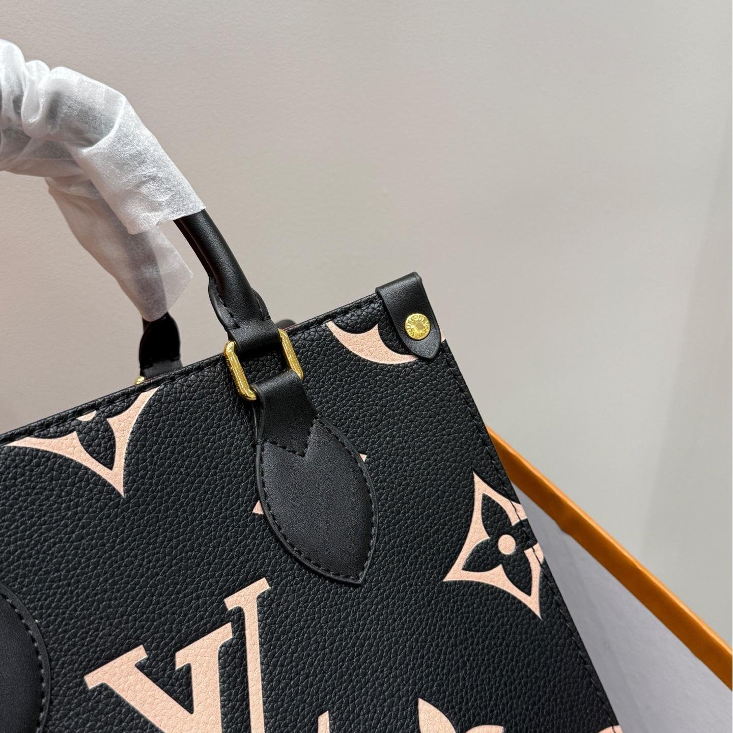 LV Onthego Jungle Tote Set – 25cm Black Embossed Monogram with Card Holder & Key Pouch - 图片 6
