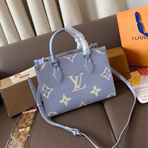 LV OnTheGo Mini Tote Bag in Light Blue Monogram – 25cm Everyday Essential